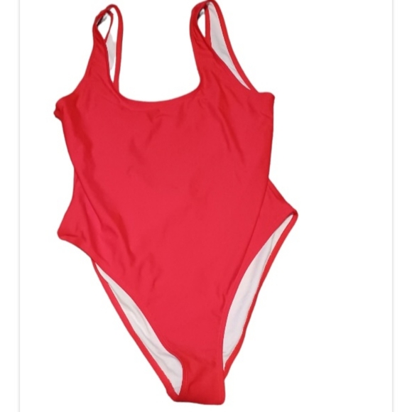 Classic red 1 piece swimsuit NWT L - Picture 1 of 1